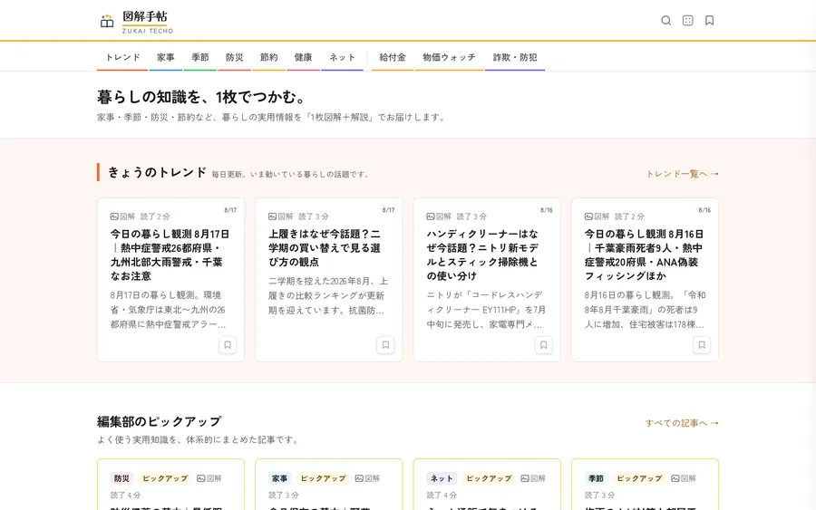 図解手帖のサイト画面